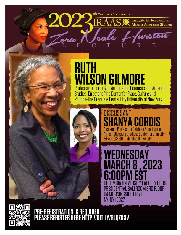 Image of event poster 2023 Zora Neal Hurston Lecture