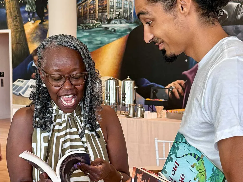 scene from Books and Breakfast event