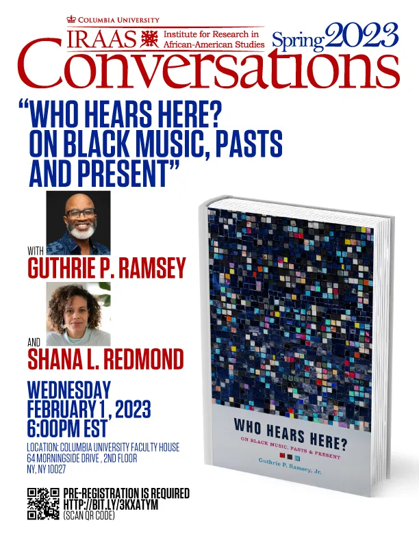 Image of event poster with Guthrie P. Ramsey and Shana L. Redmond