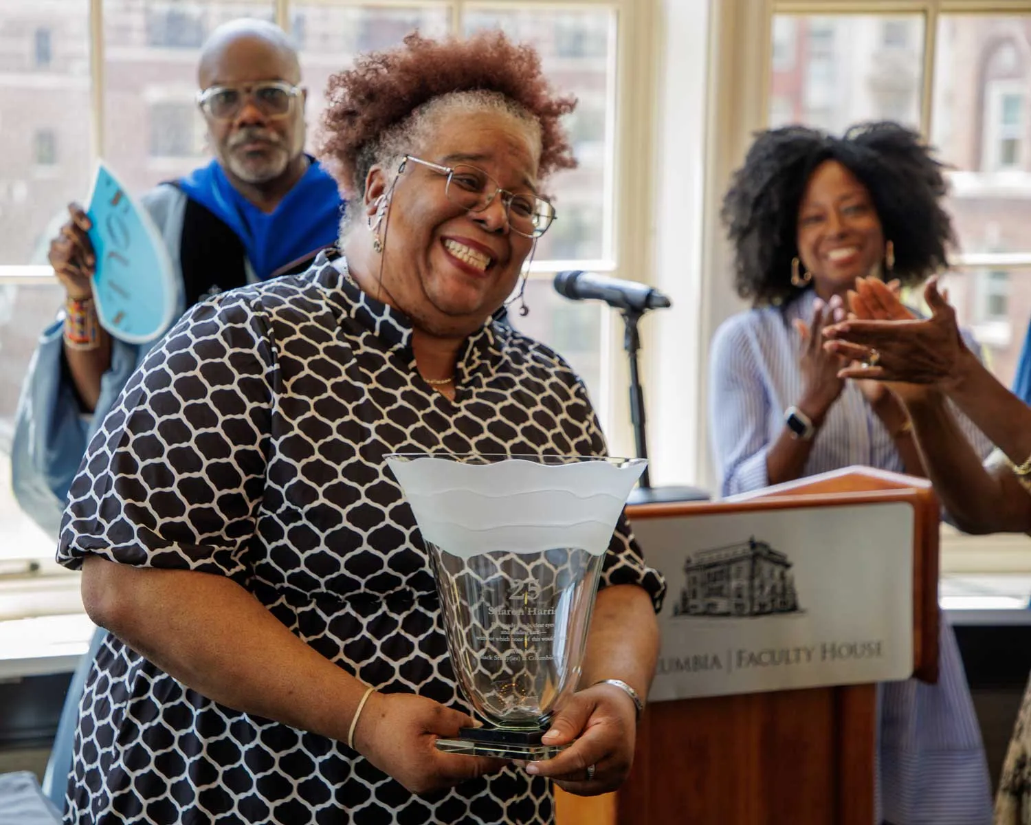 photo of Sharon Harris after receiving award