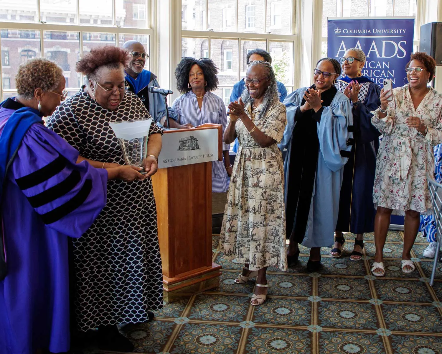 photo of Sharon Harris receiving award