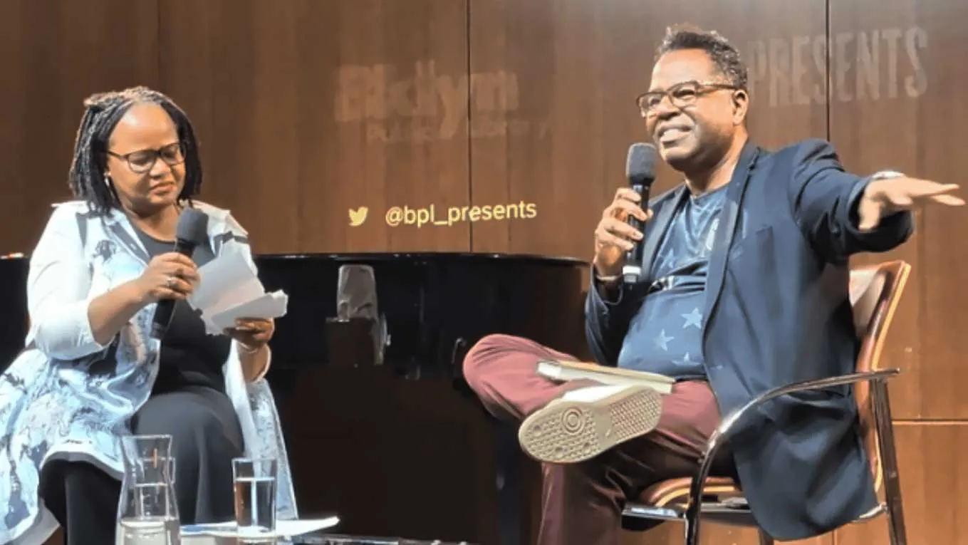 Photo of Edwidge Danticat with Joseph Edouard Gaetjens