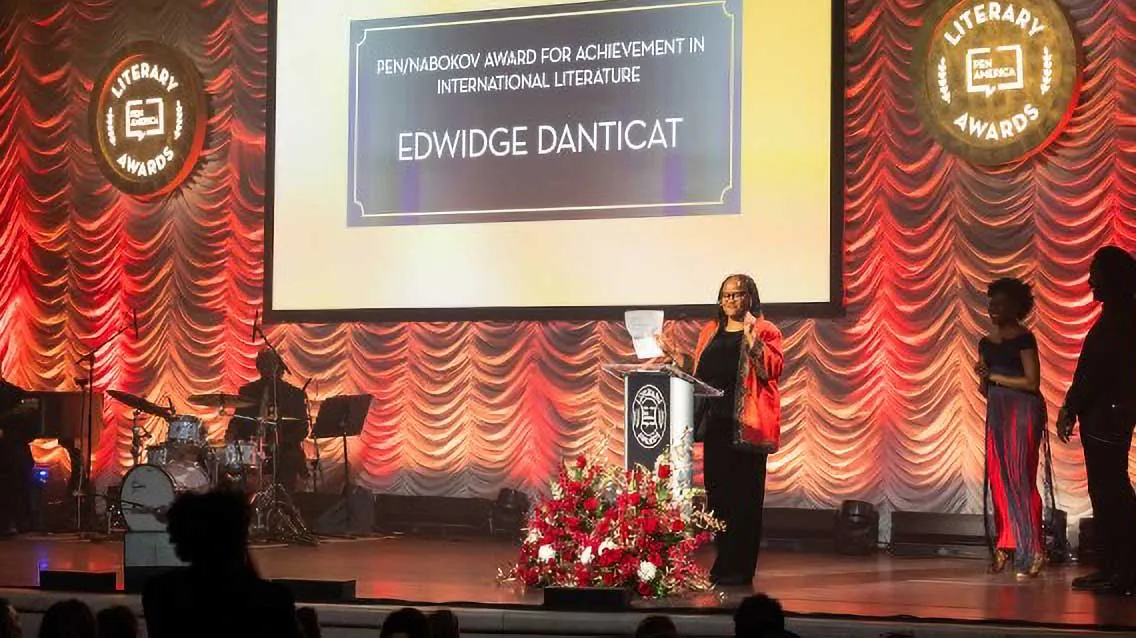 Edwidge Danticat on stage at Town Hall