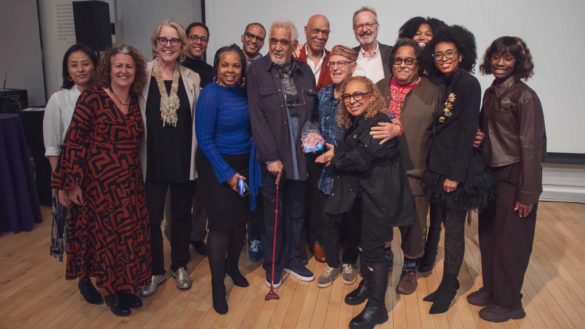 Group photo of attendees of the event with C. Daniel Dawson