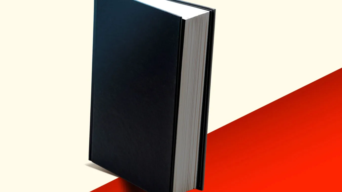 book on a white an red background