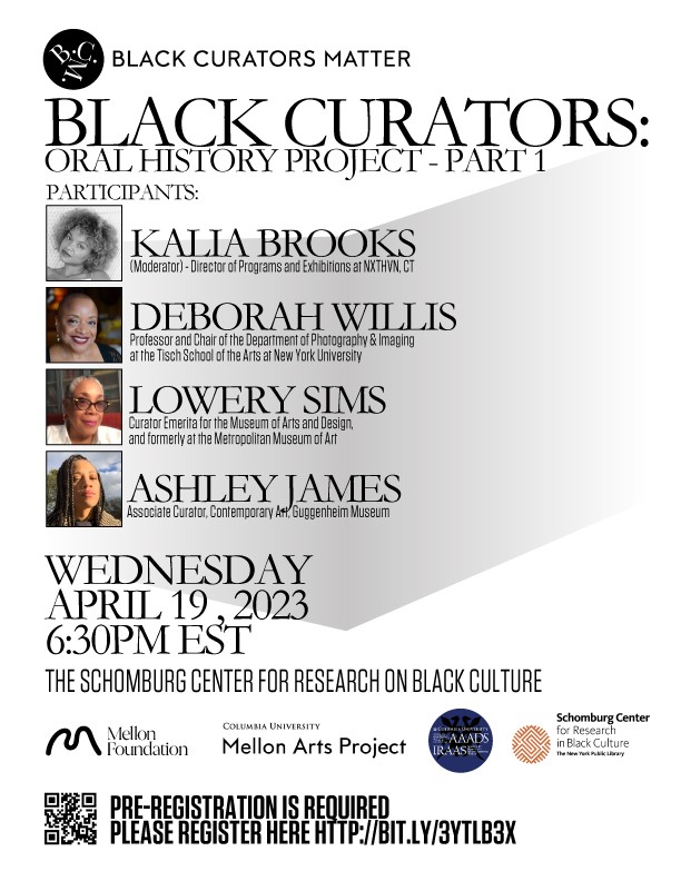 Image of event poster Black Curators oral history project