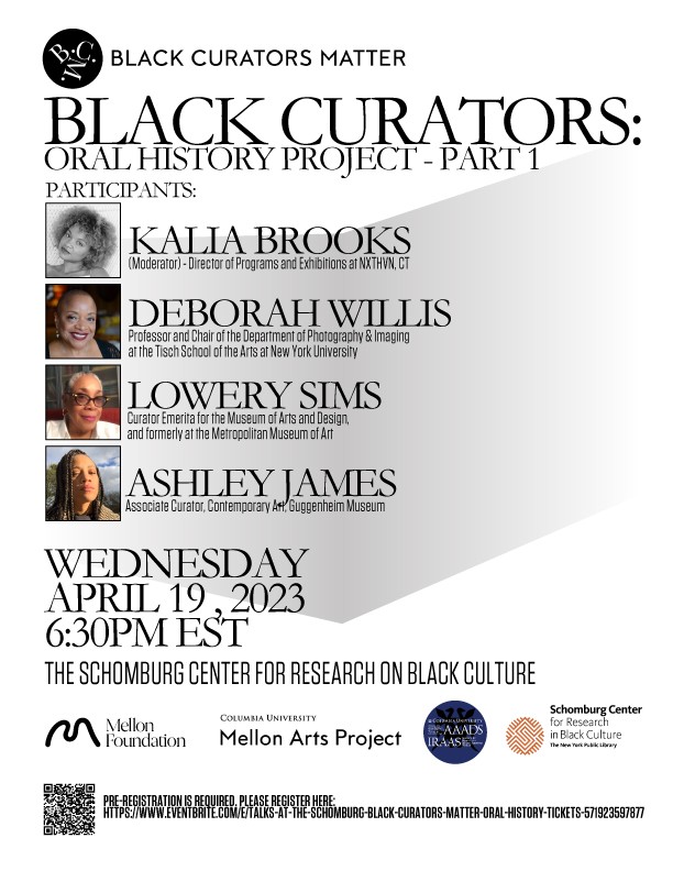 Image of event poster Black Curators Matter: Oral History Project