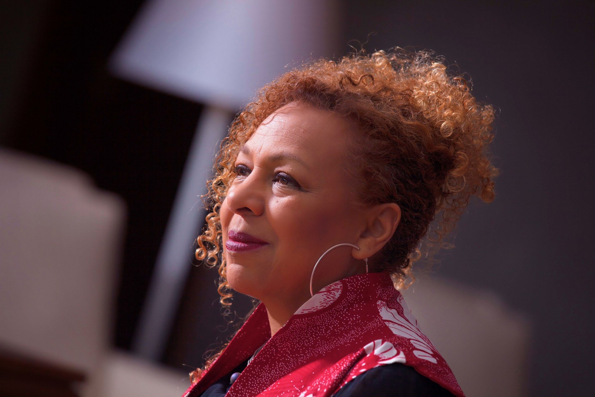 Kellie Jones, Chair-African American & African Diaspora Studies Image photo of Kellie Jones in red scarf