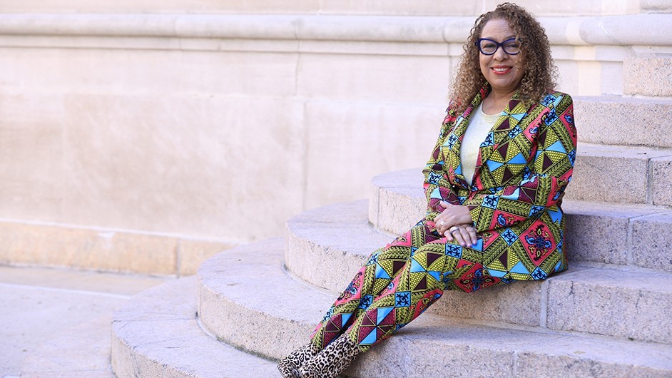 In addition to being the new chair of the Department of African American and African Diaspora Studies, Kellie Jones is the Hans Hofman Professor of Modern Art and a MacArthur fellow. Photo by Michael DiVito. Photo of Kellie Jones new chair of the Department of African American and African Diaspora Studies